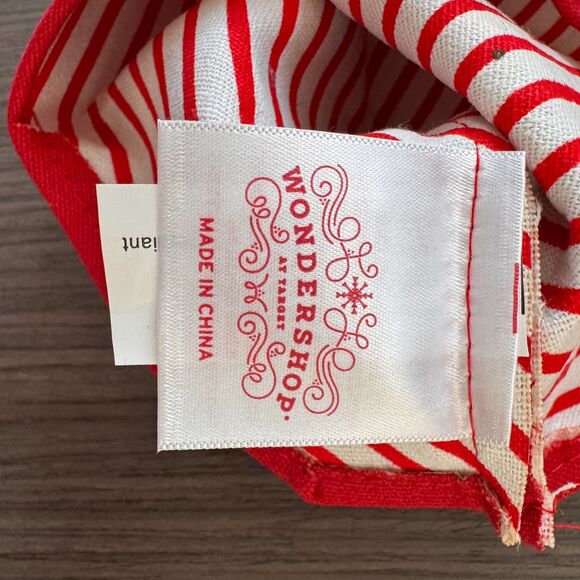 Cotton blend christmas envelope card red white north pole candy cane striped - Picture 4 of 5